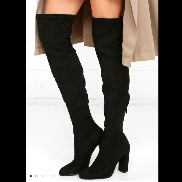 Steve Madden Shoes - New Steve Madden Emotions Above Knee Heeled Suede Boots Black Womens Size 9 M
